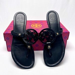 Tory Burch Miller Black Leather Sandals ⭐️ 8.5